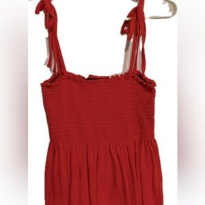 Forever 21 Red Babydoll Peplum Tank Top with Tie Straps women’s size large